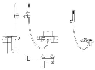 Смеситель для ванны Boheme Qubic 473-GM антрацит
